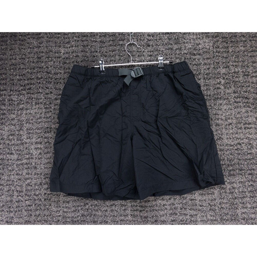 Columbia Shorts Mens Large Black Belted Elastic Waist Lined Omni Shade Outdoor